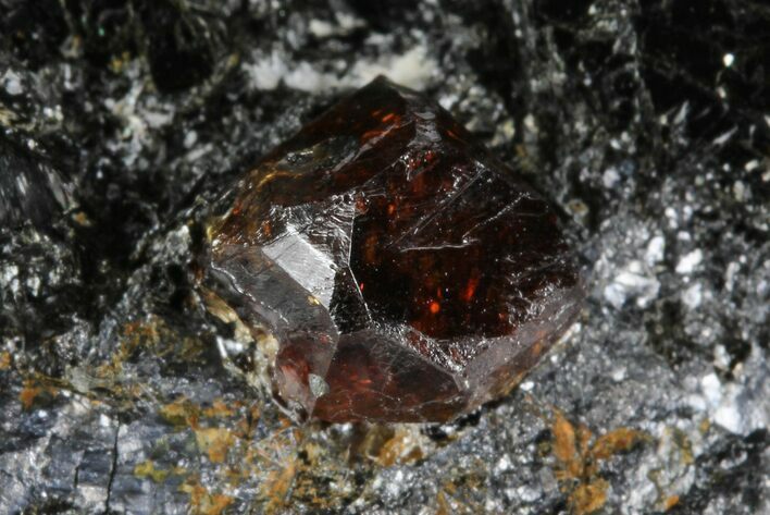 Fluorescent Zircon Crystal in Biotite Schist - Norway #175853